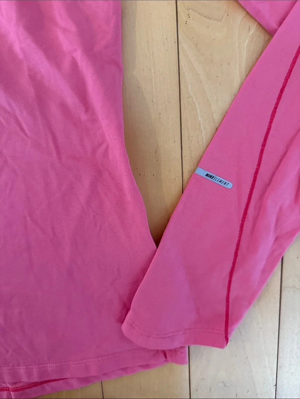 Nike Women's Pink/Salmon Quarter-Zip Long Sleeve Top